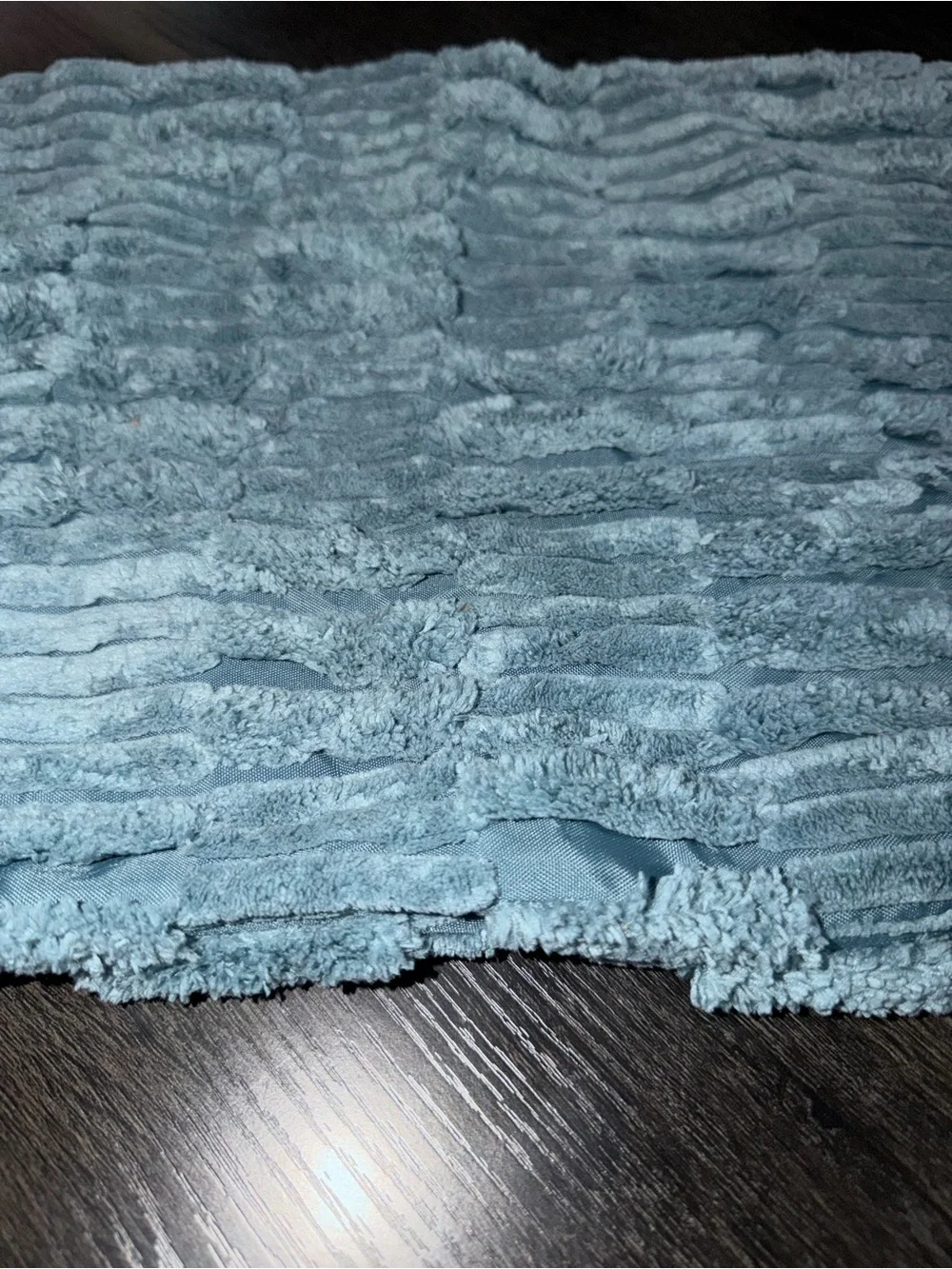 Plush Textured Throw Pillow Cover -  lue Grey